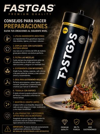 Cargador Crema N2O Gastronomía 2000g Fastgas
