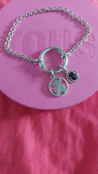 Pulsera Tous Aro con Oso y Piedra Negra