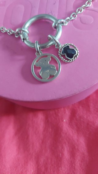 Pulsera Tous Aro con Oso y Piedra Negra