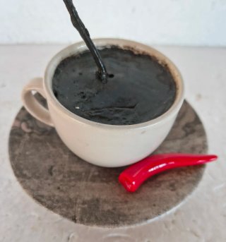 Moka Caffettiera con tazzina.  Da esposizione