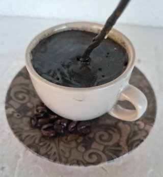 Moka Caffettiera con tazzina.  Da esposizione