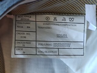 Completo Uomo Fresco Lana Grigio Chiaro