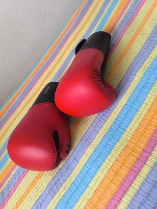Guantes de boxeo rojos talla 14