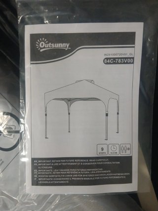 Carpa plegable blanca y gris