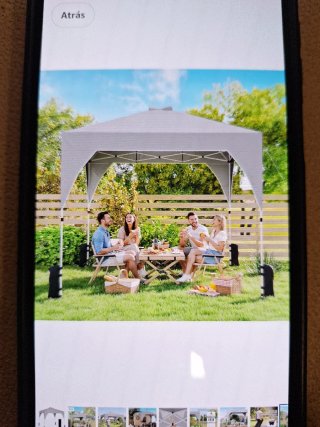 Carpa plegable blanca y gris