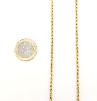 Cadena Salomónica de oro de 18k, 8.57 g, 60.5 cm.