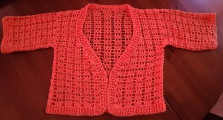 Chaqueta Crochet Hecha a Mano Naranja