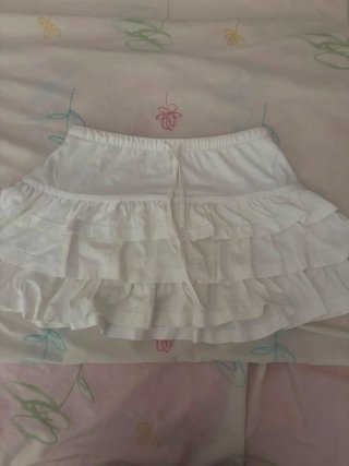 Falda Pull&Bear blanca volantes talla S