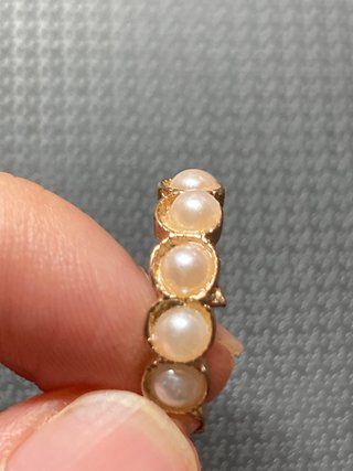 Anillo Acero Talla 16mm Perlas