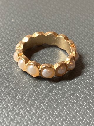 Anillo Acero Talla 16mm Perlas