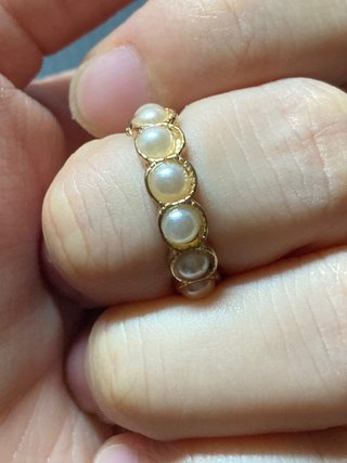 Anillo Acero Talla 16mm Perlas