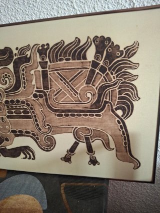 Cuadro Arte Moche/Mochica vintage de Perú.