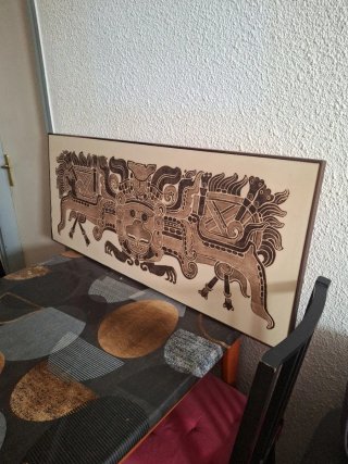 Cuadro Arte Moche/Mochica vintage de Perú.