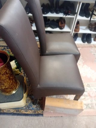 Juego de 2 Sillas Comedor Piel Sintética