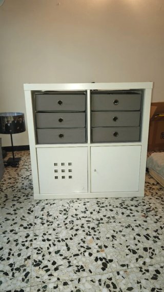 Armario blanco modular con cajones