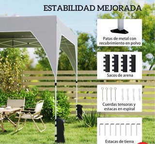 Carpa plegable pop-up 3x3m Gris