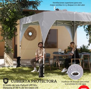 Carpa plegable pop-up 3x3m Gris