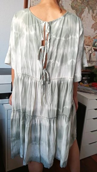 Vestido tie dye caqui