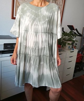 Vestido tie dye caqui