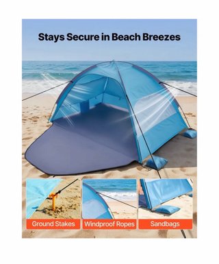 Tienda de Playa VEVOR para 3-4 Personas