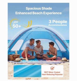Tienda de Playa VEVOR para 3-4 Personas