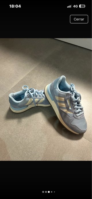 Zapatillas deportivas mujer azul y beige