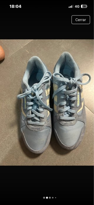Zapatillas deportivas mujer azul y beige