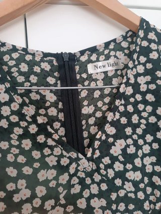 Vestido negro estampado flores New Light