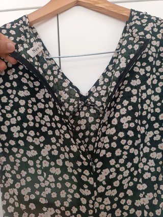 Vestido negro estampado flores New Light