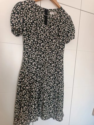 Vestido negro estampado flores New Light