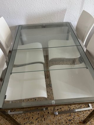 Mesa Comedor Cristal Extensible Ikea. Mod.GLIVARP