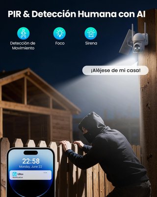 Cámara Vigilancia Solar SEHMUA 4G LTE Exterior