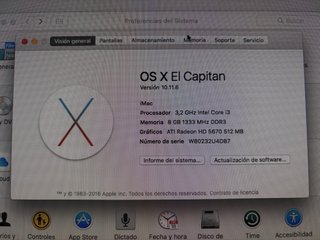Apple iMac OS X 21,5” con ratón y teclado