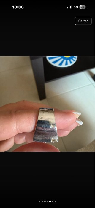 Anillo Plata con Piedras Rojas y Doradas