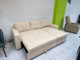 Sofá cama beige 215 cm GRAN OFERTA