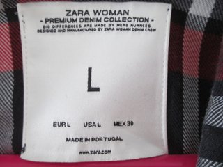 Camisa cuadros Zara Talla L