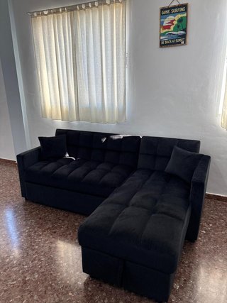 Sofá cama gris con chaise longue nuevo