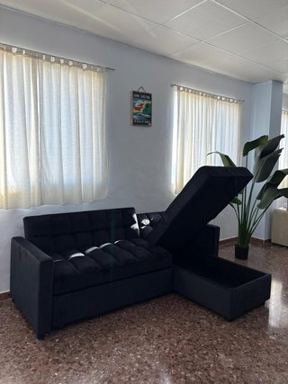 Sofá cama gris con chaise longue nuevo