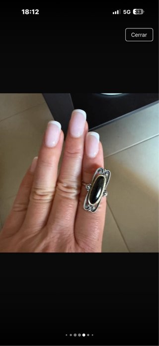 Anillo Plata Lanzadera Negro