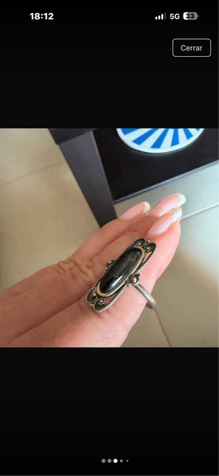 Anillo Plata Lanzadera Negro