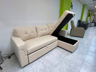 Sofá cama beige 215 cm GRAN OFERTA