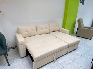 Sofá cama beige 215 cm GRAN OFERTA