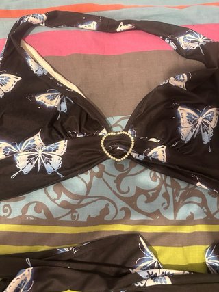 Top Mariposas Negro y Azul Talla XXXL