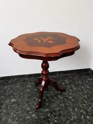Velador marquetería estilo inglés victoriano
