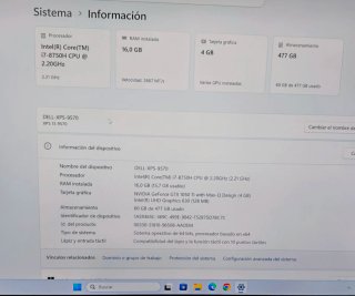 Portátil Dell XPS Táctil 15,6" (GAMA PREMIUM)