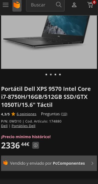 Dell i7 Táctil 15,6" (SÚPER OPORTUNIDAD!)