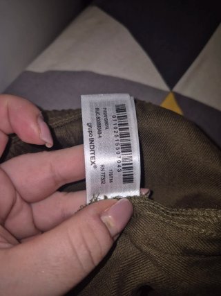 Pantalón Zara Verde Marrón Talla L