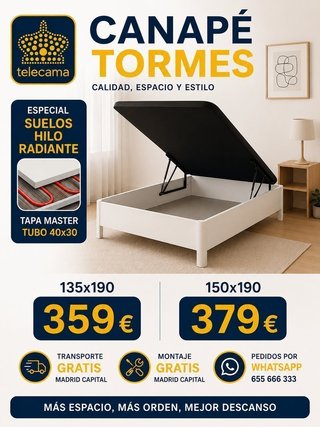 Canapé Tormes Suelo Radiante 135/150cm