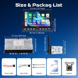 nuevo Radio Coche Hodozzy 1 DIN Pantalla Táctil