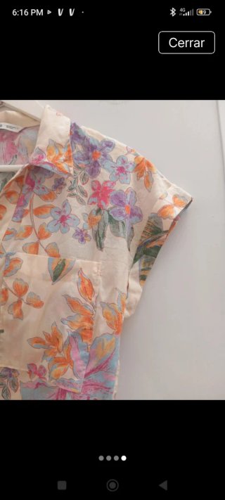 Camisa estampada floral manga corta